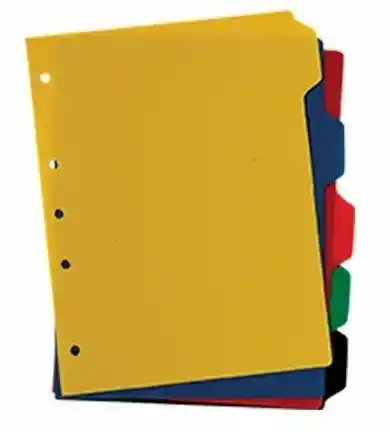 Separadores Plasticos De Materias, Tamaño Carta X5