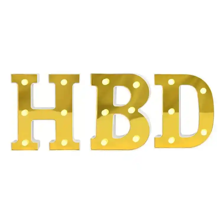 Letras De Hbd Decorativas De Luces Para Fiesta Cumpleaños