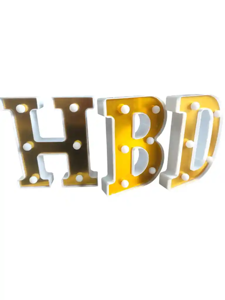 Letras De Hbd Decorativas De Luces Para Fiesta Cumpleaños
