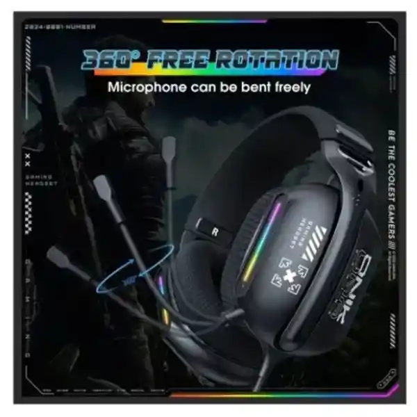 Diadema Gamer X12 Negra Onikuma + Soporte