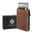 Billetera Cuero Hardley Tarjetero Protección Rfid - Cafe Oscuro