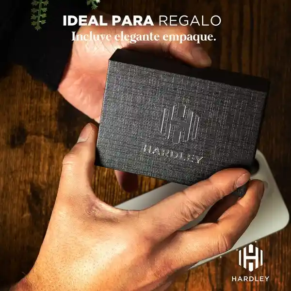 Billetera Cuero Hardley Tarjetero Protección Rfid - Negra