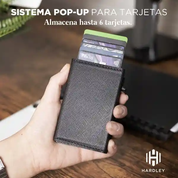 Billetera Hombre Hardley Tarjetero Protección Rfid - Saffiano