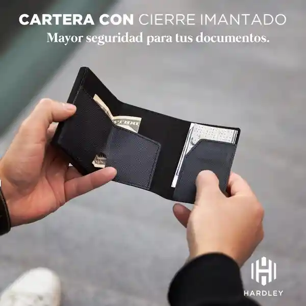 Billetera Hombre Hardley Tarjetero Protección Rfid - Saffiano