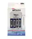 Cargador + Pilas Recargable Maxuss C804b 2 Pilas Aa3000 Mah Y 2 Pilas Aaa 1100 Mah