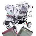 Forro Coche Gemelar Lineal Protector De Lluvia Bebe Negro