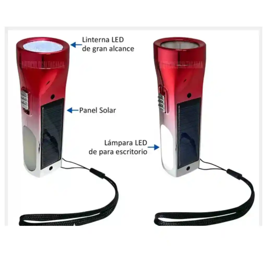 Mini Linterna Led Portatil Recargable Usb Con Panel Solar