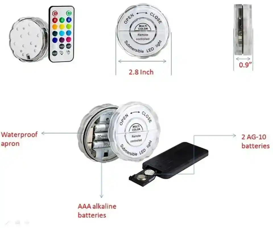 Luz Led Sumergible Resistente Al Agua .