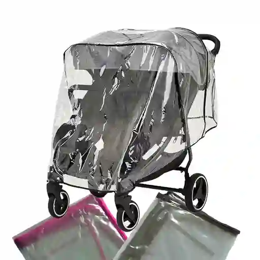 Forro Coche Gemelar Paralelo Protector De Lluvia Bebe Negro