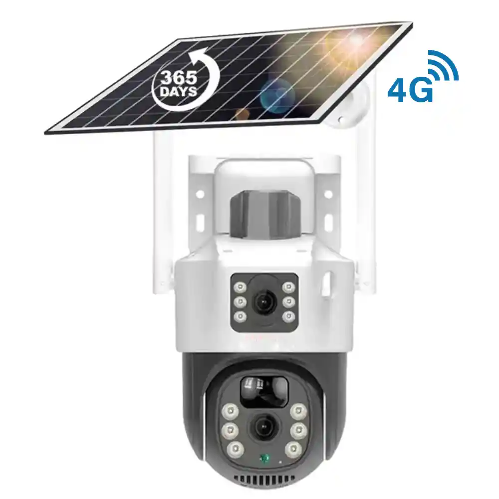 Cámara De Seguridad Ptz Solar 4g Doble Lente 6mpx Tp15