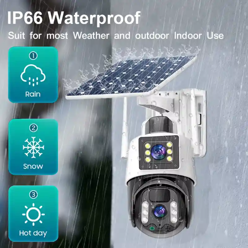 Cámara De Seguridad Ptz Solar 4g Doble Lente 6mpx Tp15