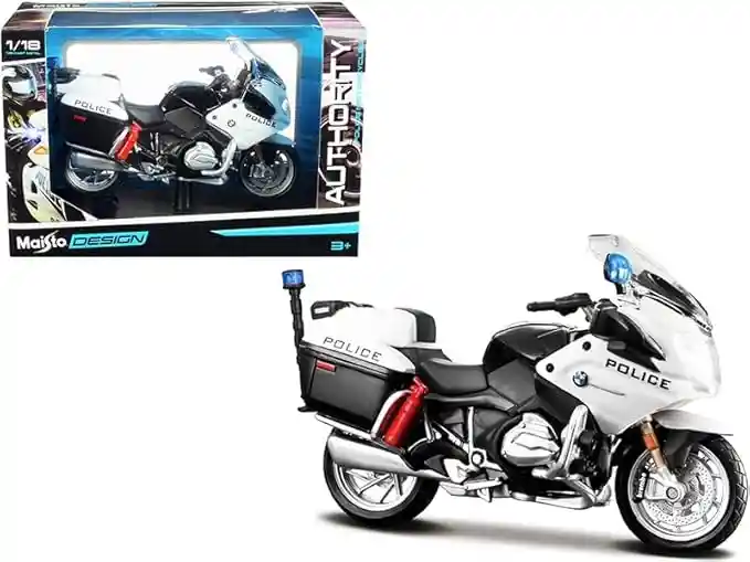 Moto A Escala De Policía Escala 1.18 Maisto Original Diecast