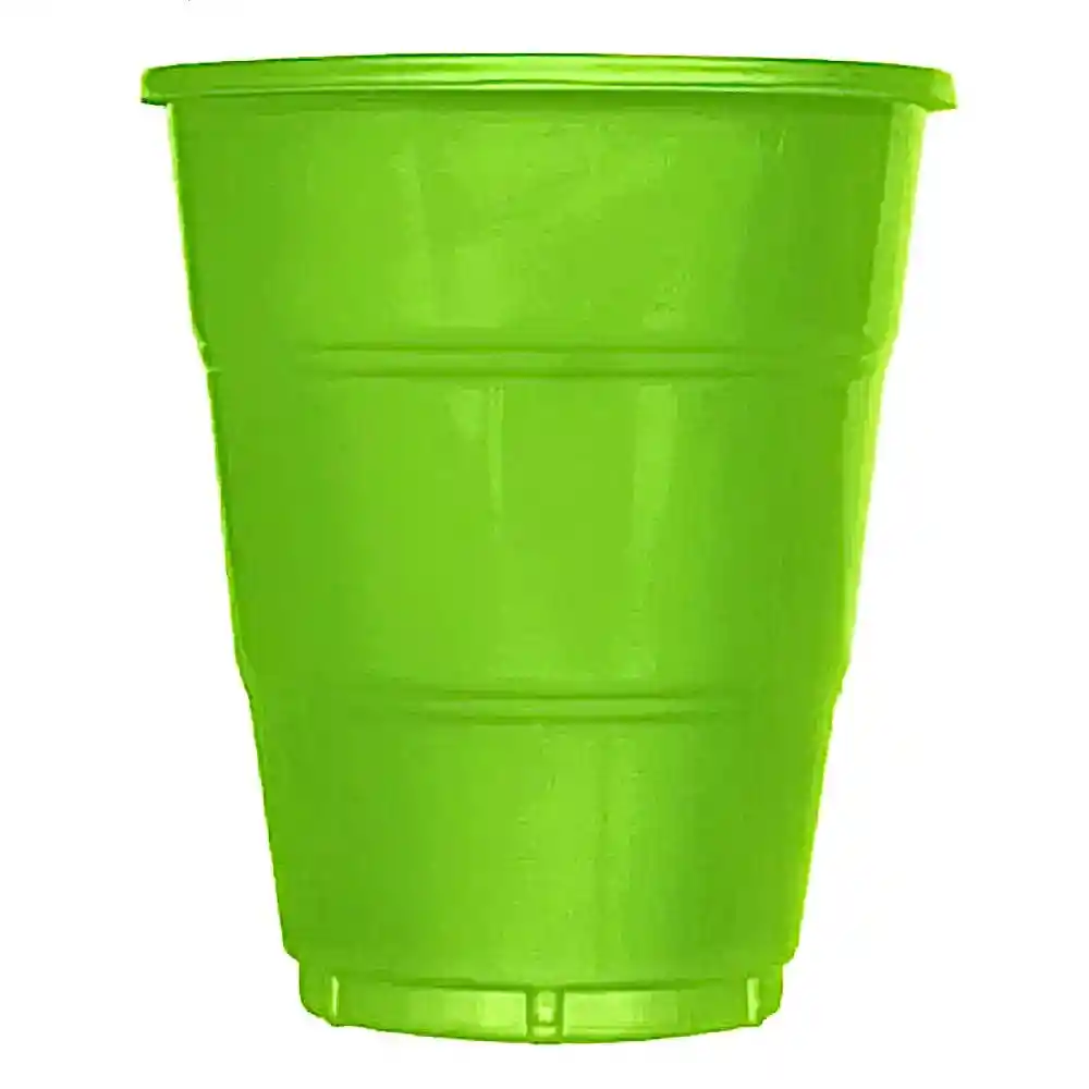 Vaso Desechable Deluxe Plastico 7 Oz Verde Lima Sempertex 10