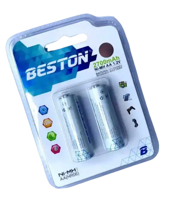Pilas Batería Beston Aa Recargable 2700mah 2 Unidades Ni-mh