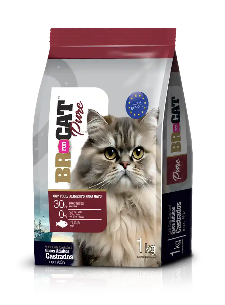 Alimento Br For Cat Pure Adulto Castrado Atún 1kg