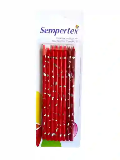 Vela Larga Terrazo X 8 Uds Rojo Sempertex