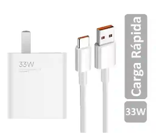 Cargador Tipo C 33w Carga Rápida Watts Celular Android Samsung Xiaomi Motorola