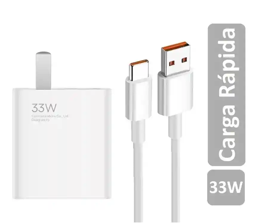 Cargador Tipo C 33w Carga Rápida Watts Celular Android Samsung Xiaomi Motorola