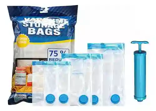 Bolsas Al Vacio Hermeticas X 5 Ahorrador Espacio+bomba