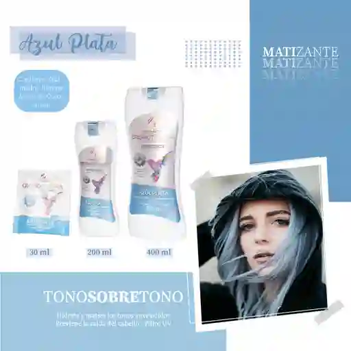 Mascarilla Matizante Azul Plata 200ml. Cromoterapia