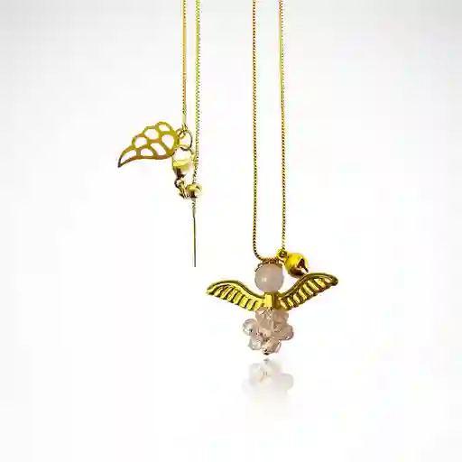 Collar Angelito Hexaedro Rosado