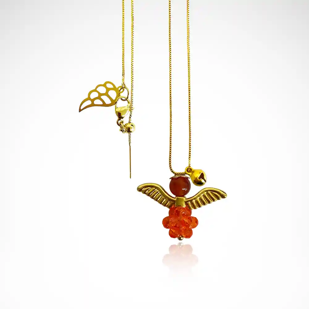 Collar Angelito Hexaedro Naranja