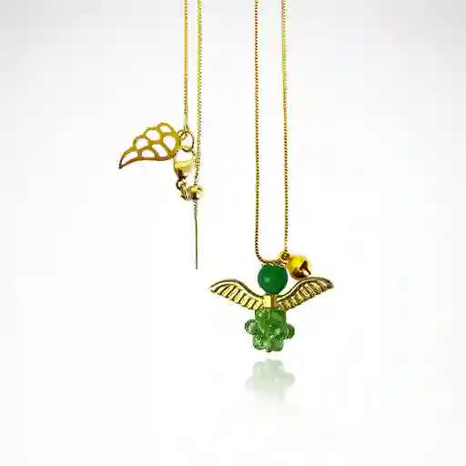 Collar Angelito Hexaedro Verde