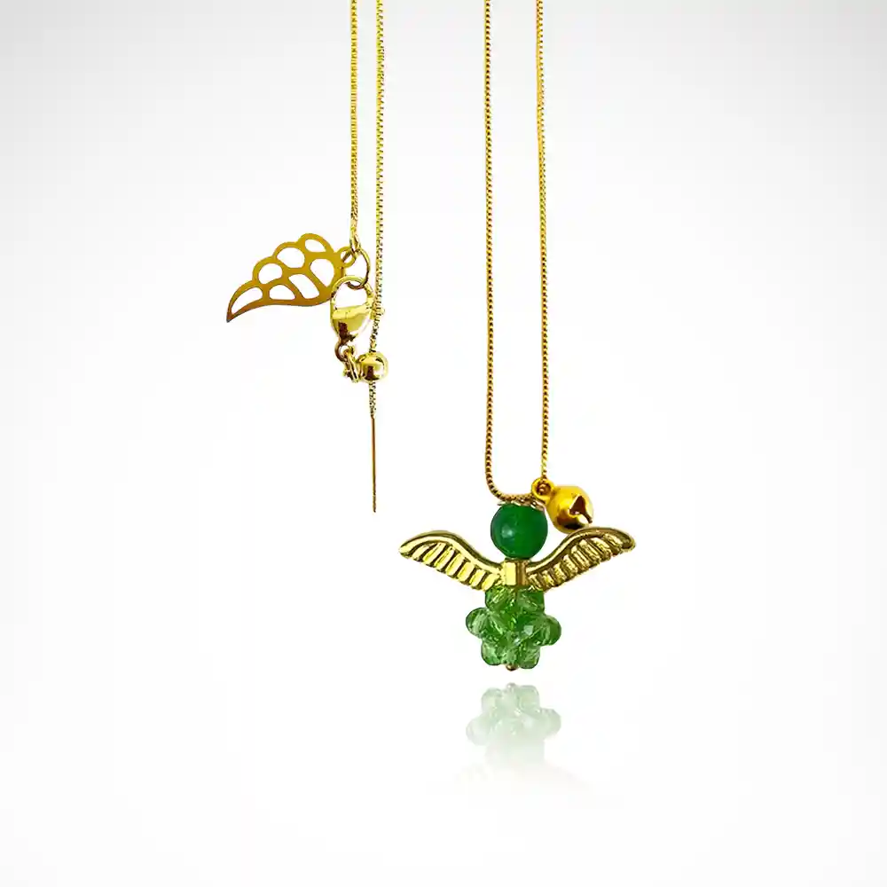 Collar Angelito Hexaedro Verde