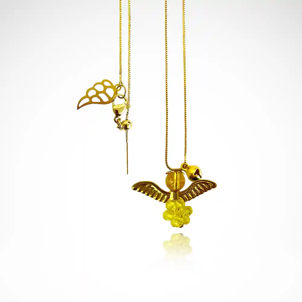 Collar Angelito Hexaedro Amarillo