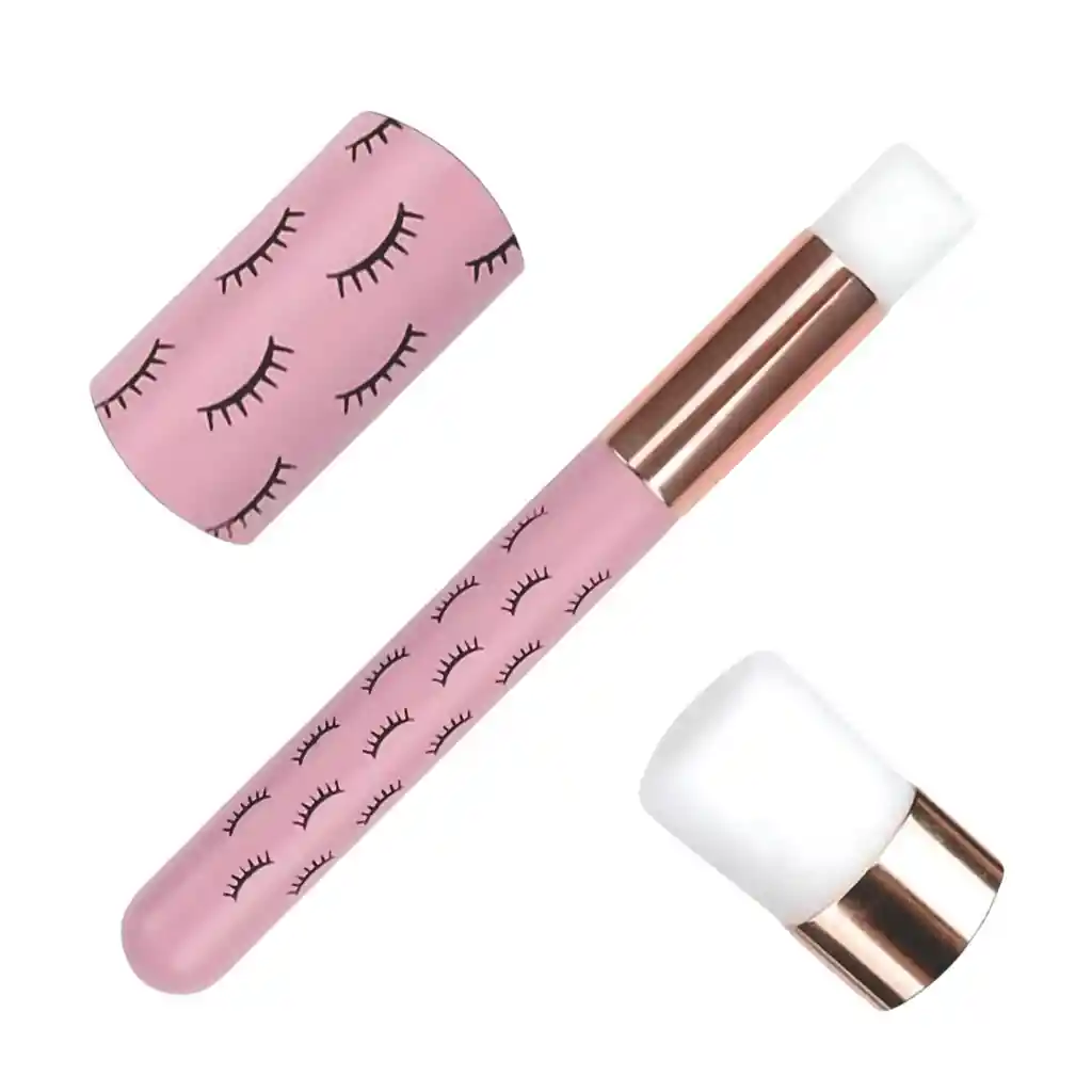 Brocha Para Limpieza Pestañas Pelo A Pelo Rosado