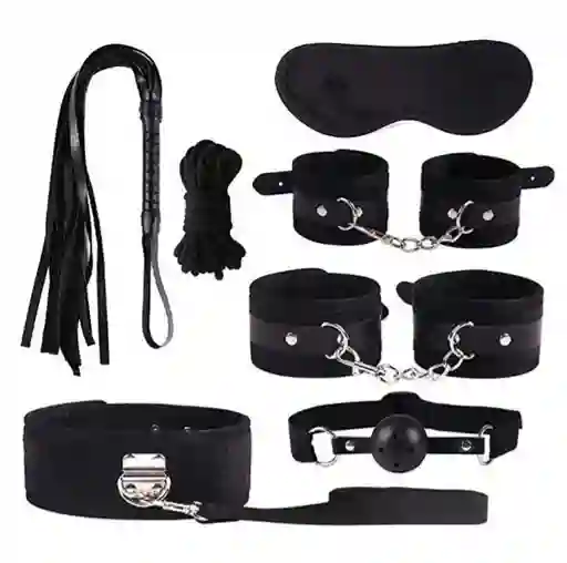 Kit Bondage 7 Piezas Sadomasoquismo Negro