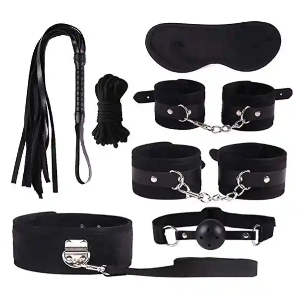 Kit Bondage 7 Piezas Sadomasoquismo Negro