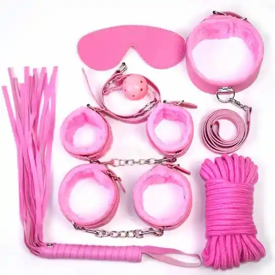 Kit Bondage 7 Piezas Rosa Sadomasoquismo