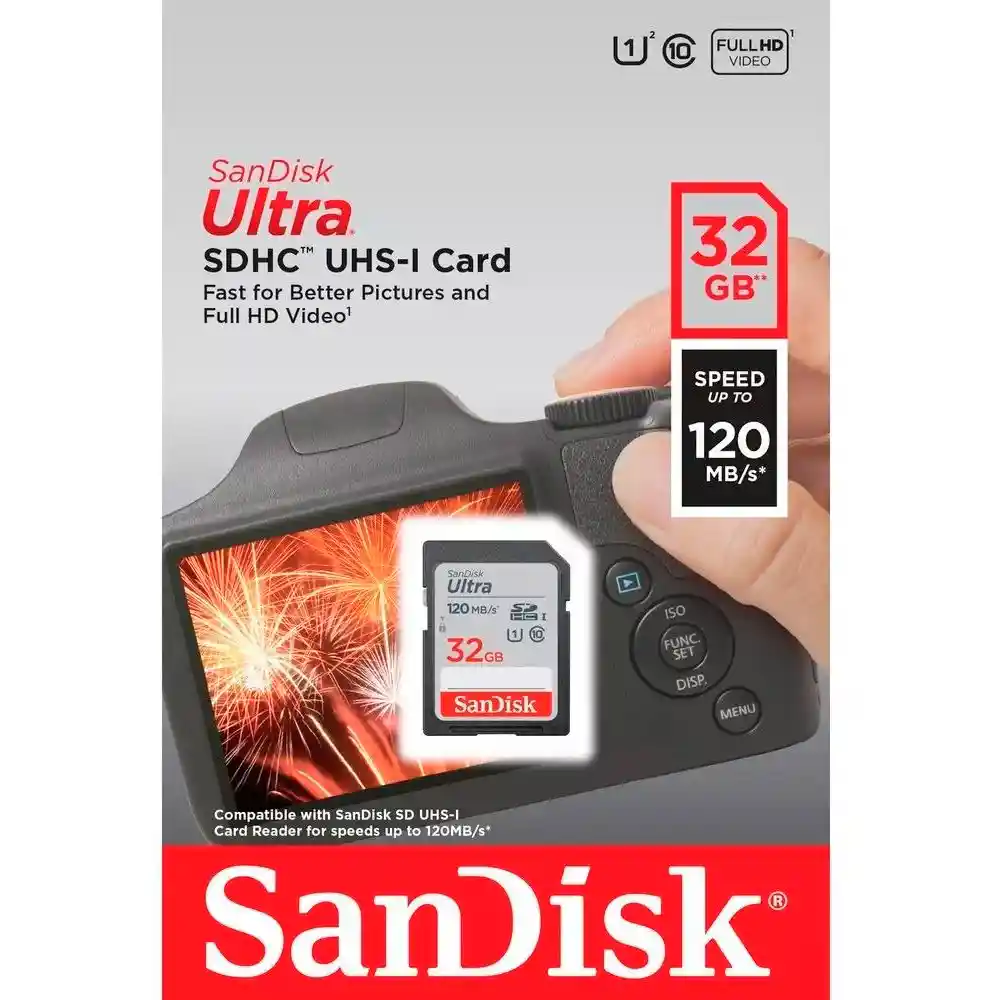 Sd Card 32gb Sandisk Ultra Full Hd 120mbs