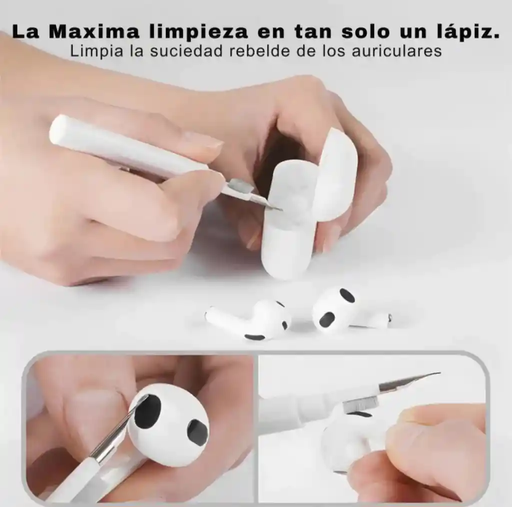 Kit Limpieza Para Audífonos 3 En 1 Multifuncional