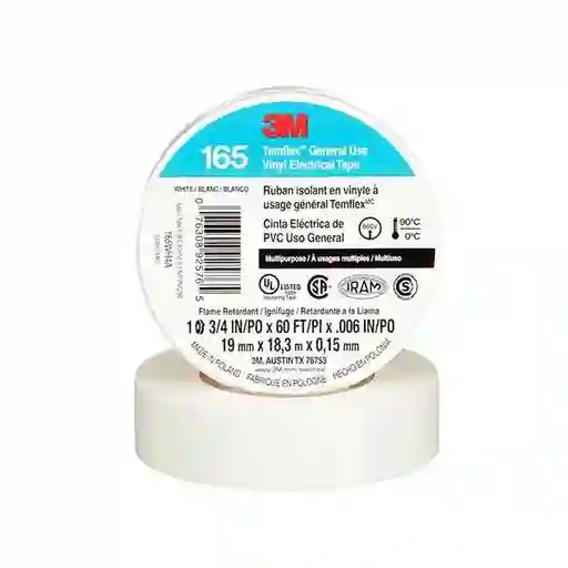 Cinta Eléctrica Temflex-165 18m Blanco - 3m Uu009472661