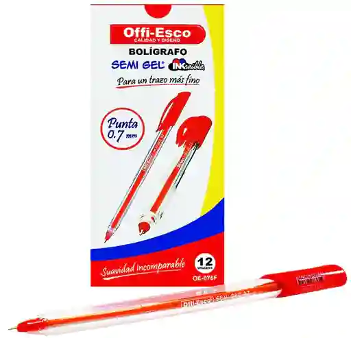 Lapicero Offi Esco-rojo Semi Gel