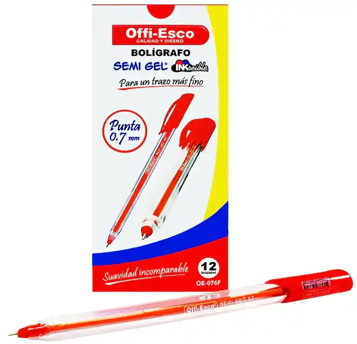 Lapicero Offi Esco-rojo Semi Gel