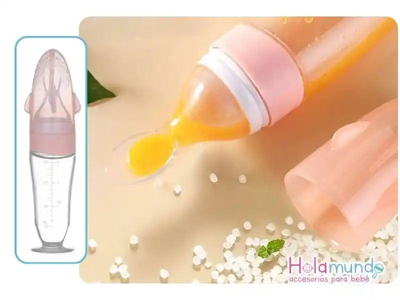 Tetero Cuchara 4 Onz En Silicona Rosado