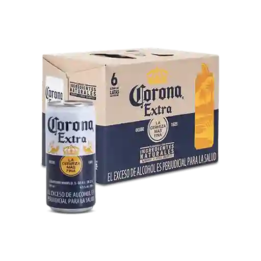 Corona Cerveza Extra En Lata x6