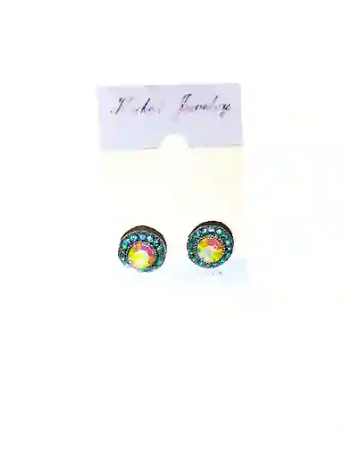 Aretes Circulares Caleidoscopio Acero Quirurjico Inoxidable