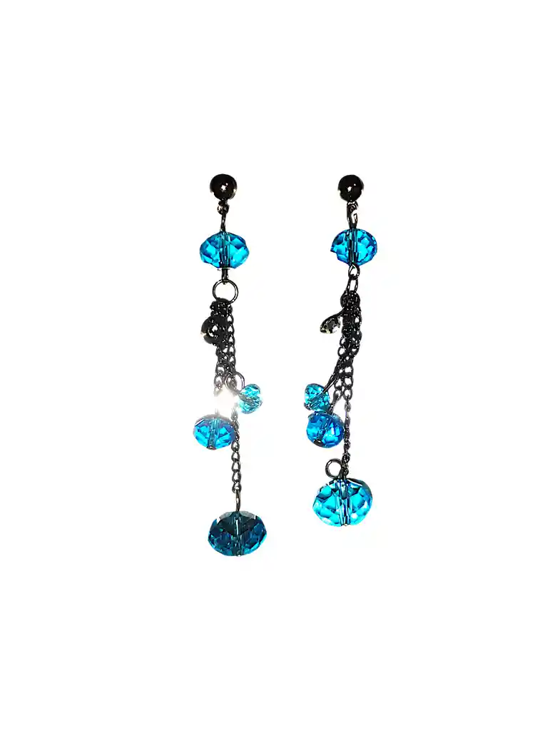 Aretes Cascada Turquesa Acero Quirurjico Inoxidable
