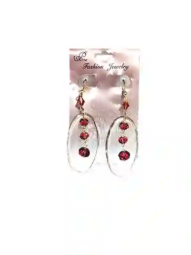 Aretes Ovalos Vino Tinto Acero Quirurjico Inoxidable