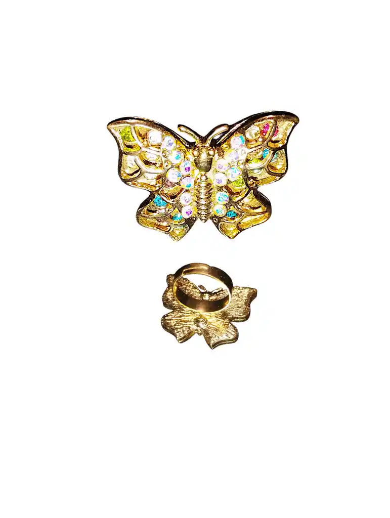 Anillo Ajustable Mariposa Puntuda Acero Quirurjico Inoxidable