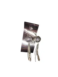 Aretes Largos Bolas Disco Acero Quirurjico Inoxidable