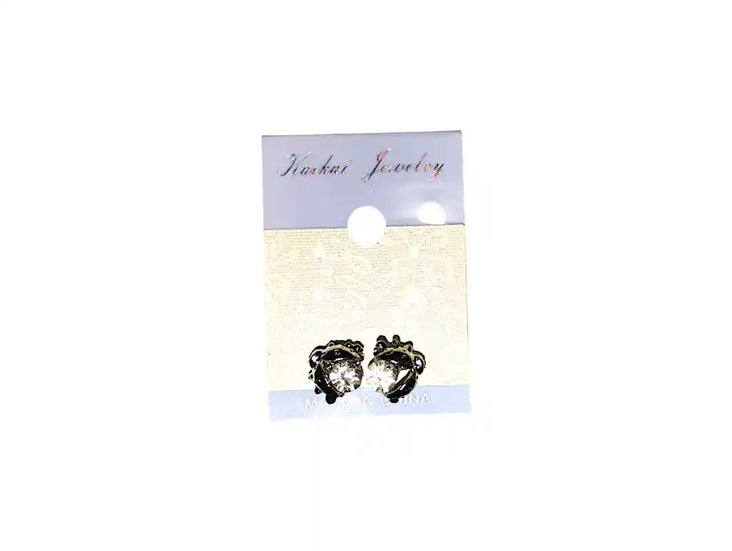 Aretes Mariquita Piedra Transparente Acero Quirurjico Inoxidable