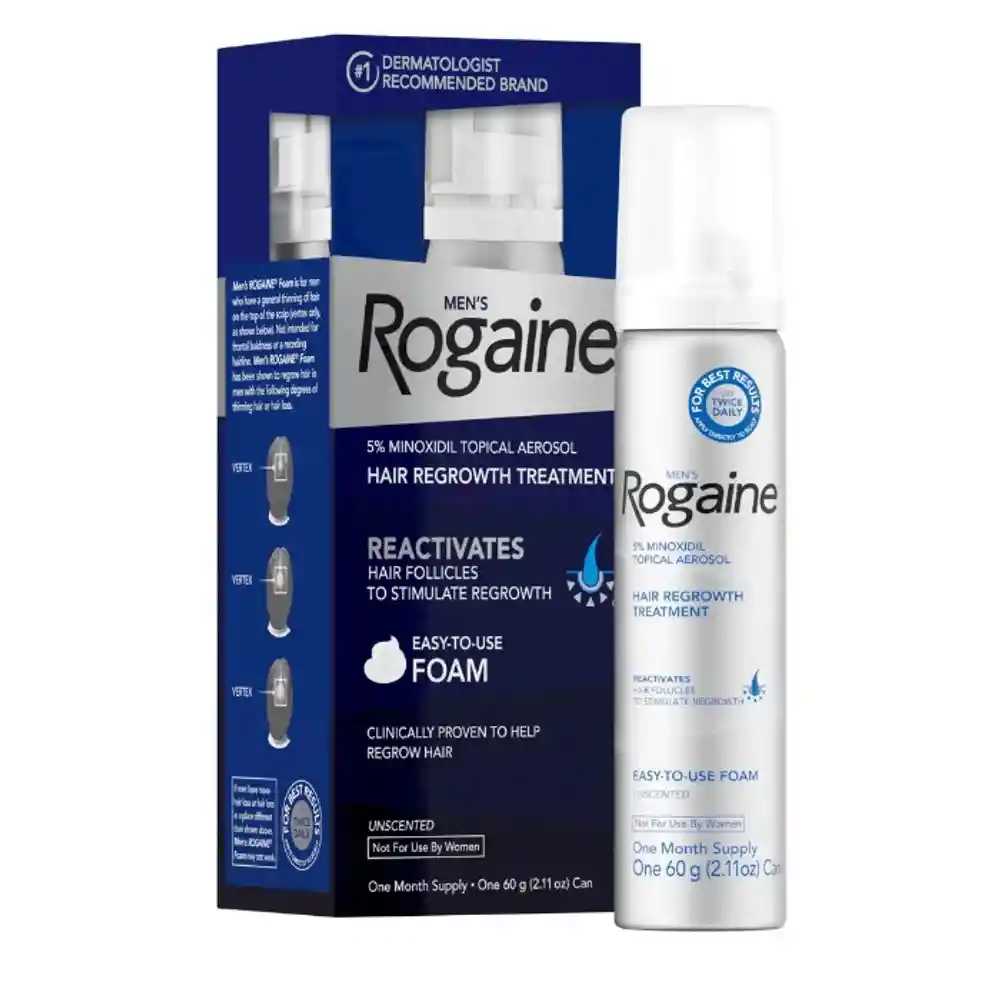 Rogaine Minoxidil Espuma De Tratamiento Para El Crecimiento Del Cabello 60g