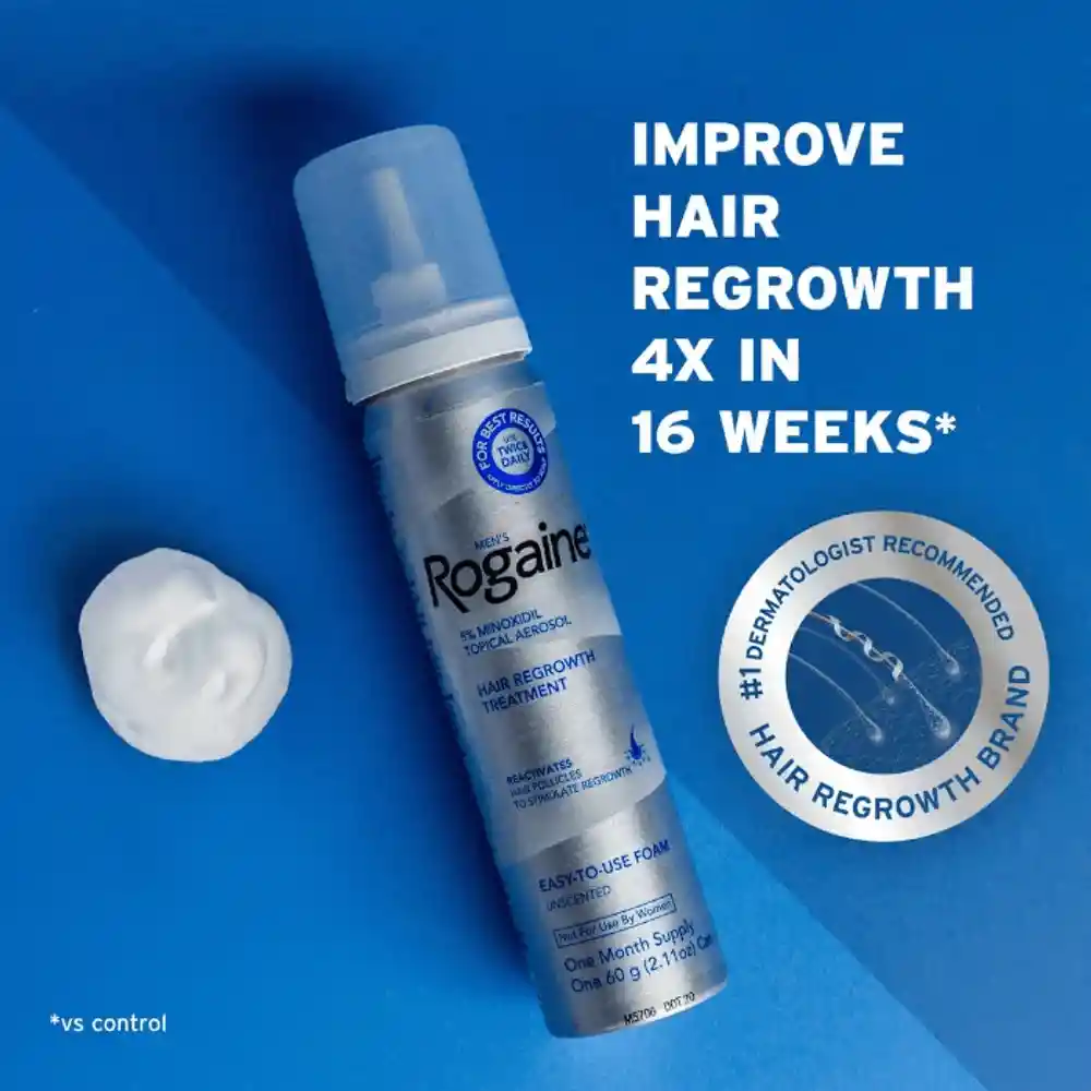 Rogaine Minoxidil Espuma De Tratamiento Para El Crecimiento Del Cabello 60g