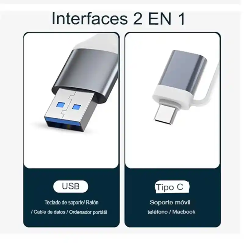 Adaptador Otg 4 En 1 Tipo C A Usb 3.0 Para Ordenador
