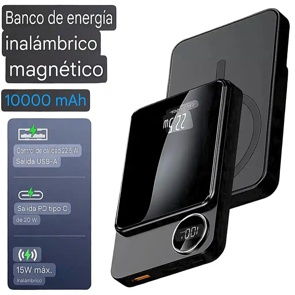 Power Bank Magnética 10000mah Pd 22.5w Harvic